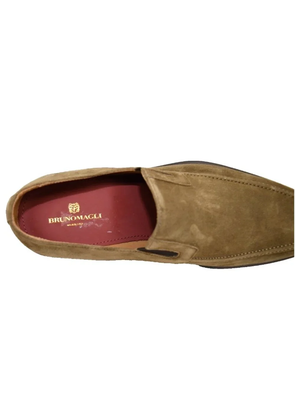 New! Bruno Magli RAGING Loafer SLIP-ON Tan Brown Suede Sz 9.5 M DD544 Made Italy
